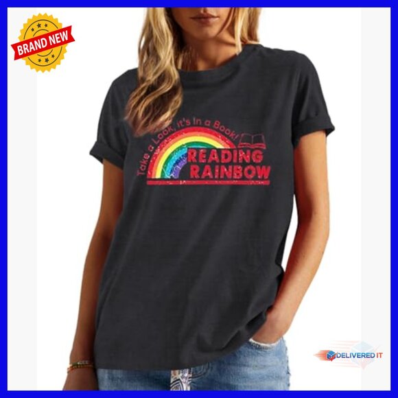 Women's Book Lover T-Shirt, Cotton Blend, Short Sleeve, Reading Teacher Tee - Picture 3 of 6